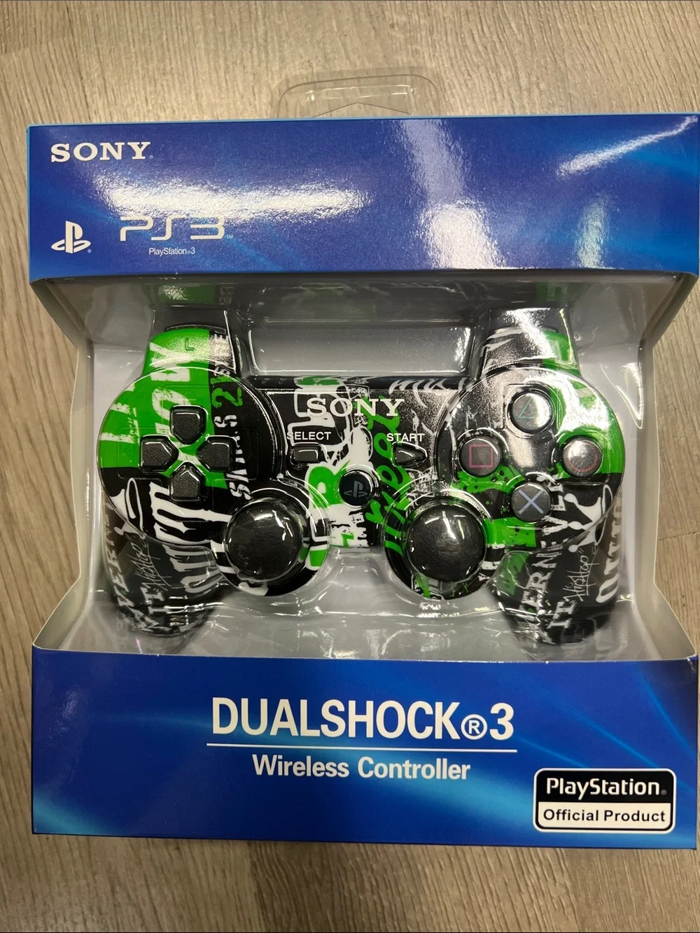 Sony DualShock 3 Wireless Controller – Black & Green Graffiti Design